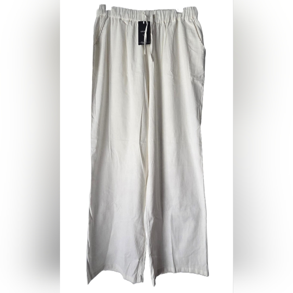 NWT Chartou Elegant Light Cream Women's Pants Size L